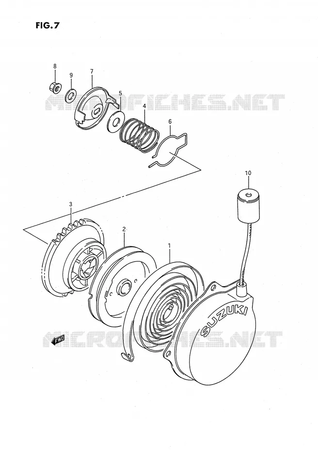 TERUGLOOPSTARTER (OPT) Suzuki QUAD 80 QUADSPORT 1994  LT80R(P28)
