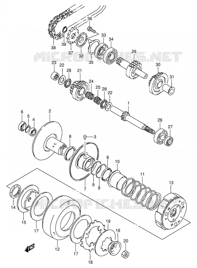 TRANSMISSION (2) Suzuki QUAD 80 QUADSPORT 1996  LT80T(P3/P28)