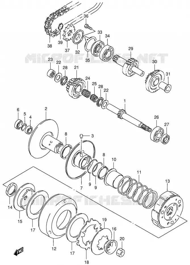 TRANSMISSION (2) Suzuki QUAD 80 QUADSPORT 2003  LT80K3(P3/P28)