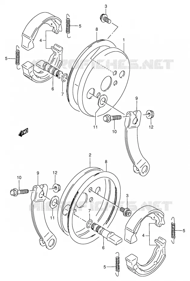 VOOR REM Suzuki QUAD 80 QUADSPORT 1999  LT80X(P3/P28)