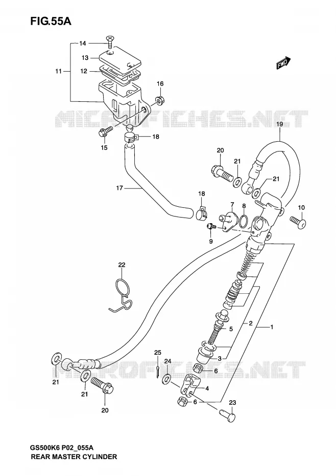 ACHTER HOOFDREMCILINDER (MODELE K4/K5/K6) Suzuki MOTO 500 GS-F 2006  GS500FUK6(P19)
