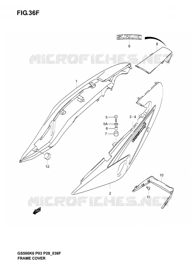 ACHTER KUIP  (GS500FK6) Suzuki MOTO 500 GS-E 2004  GS500K4(P3)