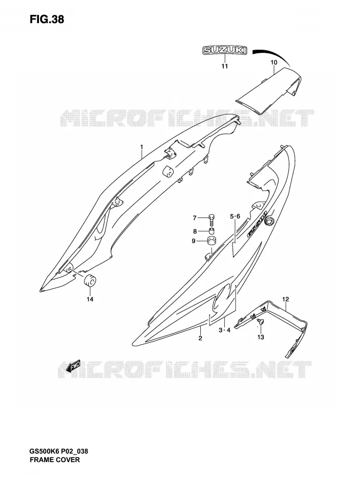ACHTER KUIP  (MODELE K3) Suzuki MOTO 500 GS-F 2006  GS500FK6(P19)