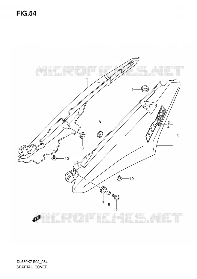 ACHTER KUIP - SEAT COWL (MODEL K7) Suzuki MOTO 650 V-STROM 2008  DL650AU3K8(E2)