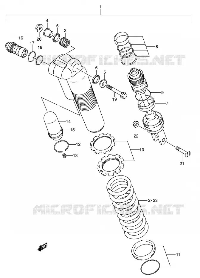 ACHTER SCHOKDEMPER (MODELE K5) Suzuki MOTO 450 RM-Z 2007  RM-Z450ZK7(E3/E28)