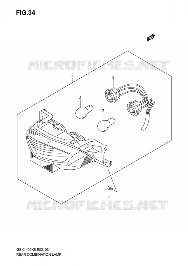 ACHTERLICHT Suzuki MOTO 1400 GSX 2006  GSX1400U1K6(E2)