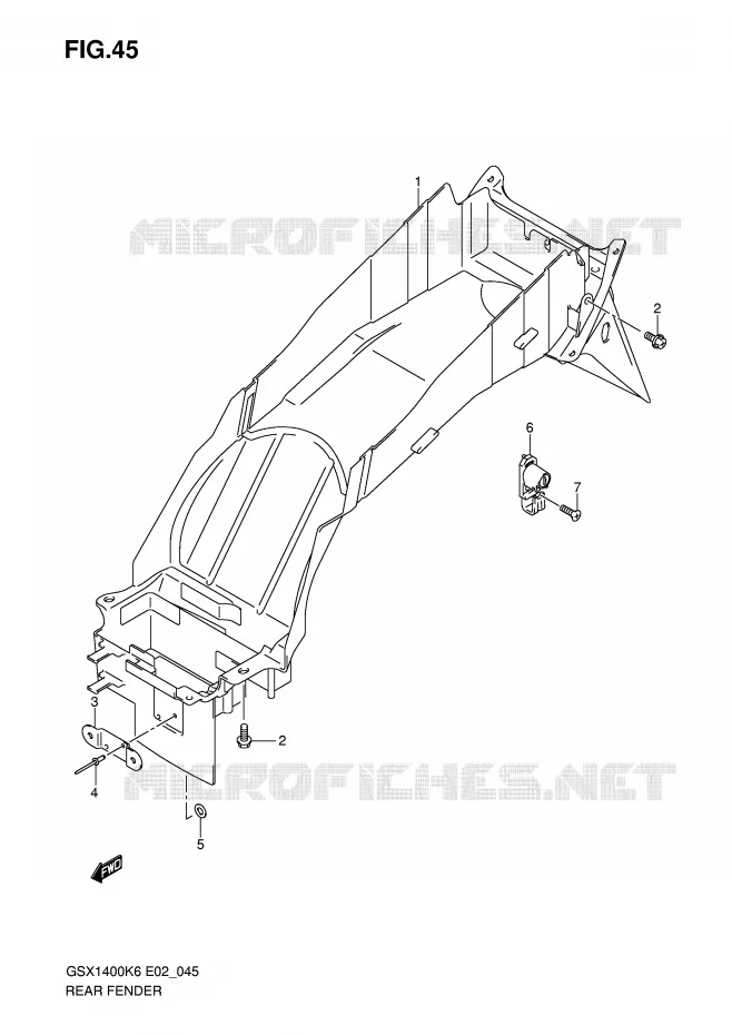 ACHTERSPATBORD Suzuki MOTO 1400 GSX 2007  GSX1400ZK7(E2)