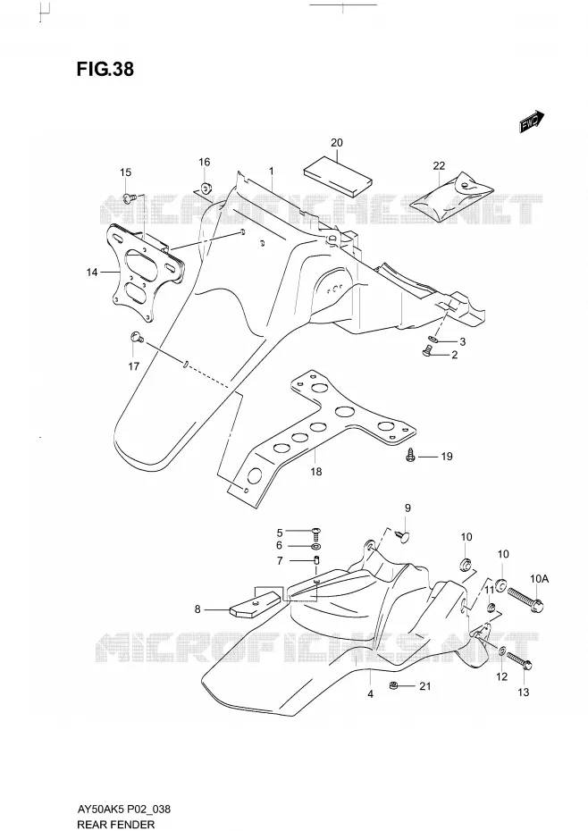 ACHTERSPATBORD Suzuki SCOOTER 50 KATANA 2005  AY50AK5
