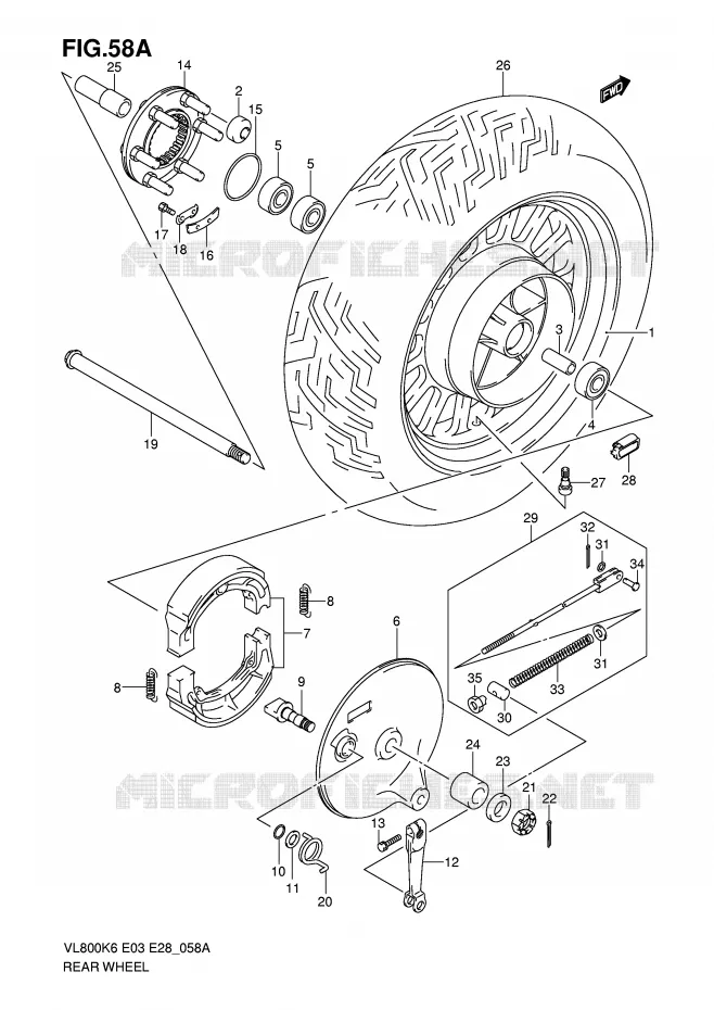 ACHTERWIEL (VL800CK6/CK7/CK8/CK9/CL0) Suzuki MOTO 800 VOLUSIA 2006  VL800K6(E3/E28)