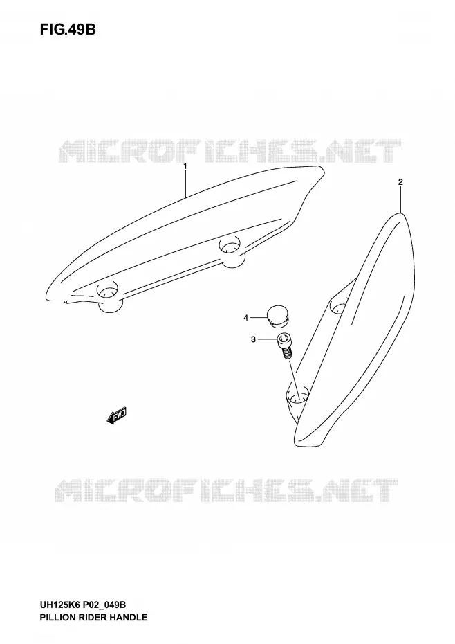 BACKREST (MODELE K4) Suzuki SCOOTER 125 BURGMAN 2004  UH125K4(P2)