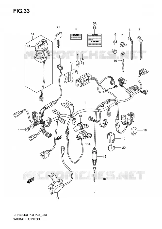 BEDRADING Suzuki QUAD 400 EIGER 2007  LT-F400K7(P3/P28)