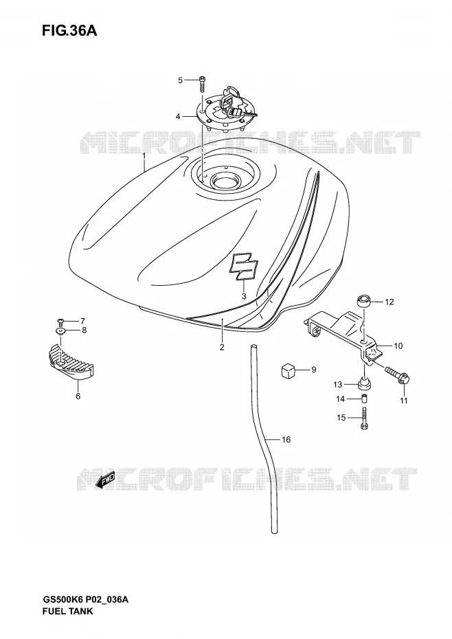 BENZINETANK (MODELE K4) Suzuki MOTO 500 GS-F 2006  GS500FK6(P19)