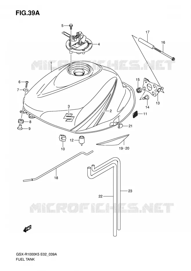 BENZINETANK (MODELE K6) Suzuki MOTO 1000 GSX-R 2005  GSX-R1000K5(E2)