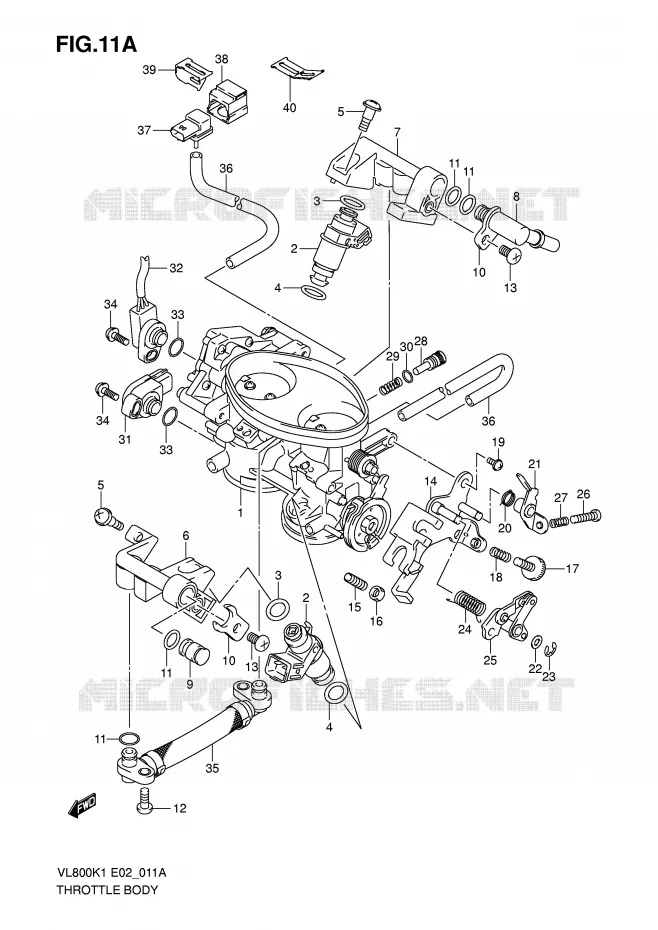 BRANDSTOFINJECTIE ASSY (MODELE K5) Suzuki MOTO 800 VOLUSIA 2004  VL800ZK4(E2)