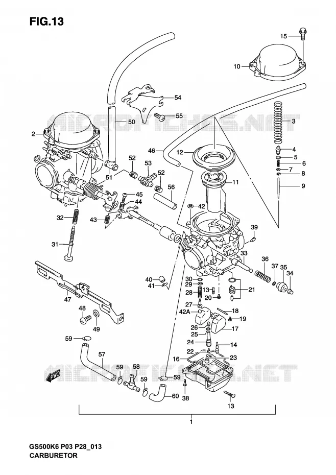 CARBURATOR (MODELE K3) Suzuki MOTO 500 GS-F 2006  GS500FK6(P3)