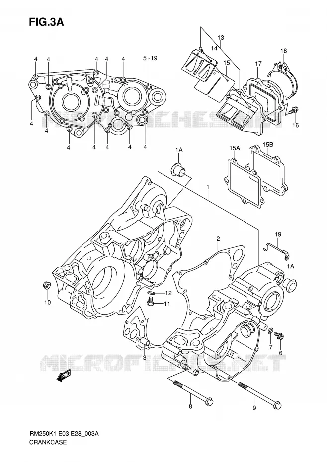 CASING (MODELE K3/K4/K5/K6) Suzuki MOTO 250 RM 2006  RM250ZK6(E3/E28)