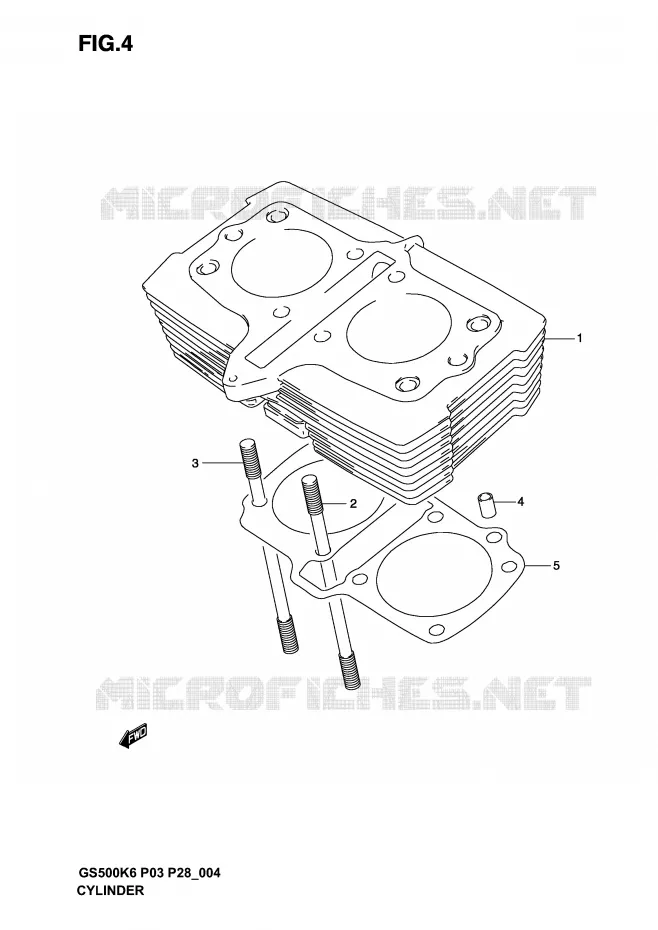 CILINDER Suzuki MOTO 500 GS-F 2005  GS500FK5(P3)