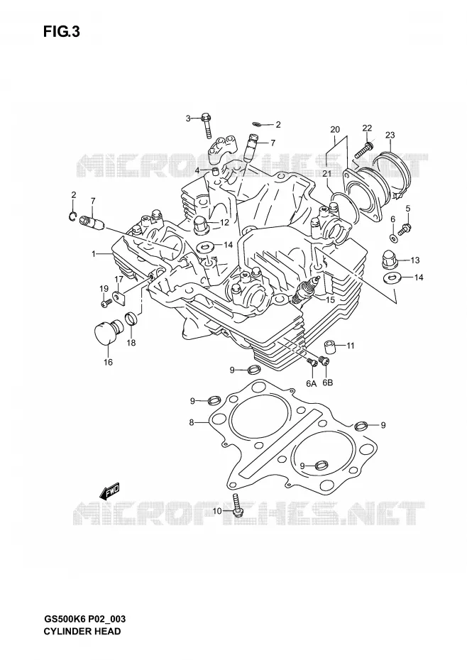 CILINDERKOP Suzuki MOTO 500 GS-F 2005  GS500FK5(P19)
