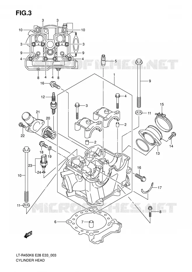 CILINDERKOP Suzuki QUAD 450 QUADRACER 2008  LT-R450K8(E28/E33)