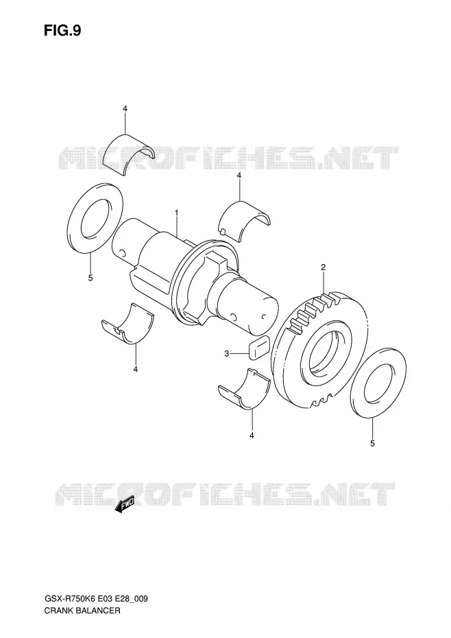 CRANK BALANCER Suzuki MOTO 750 GSX-R 2006  GSX-R750K6(E3/E28)