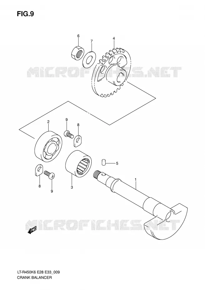 CRANK BALANCER Suzuki QUAD 450 QUADRACER 2006  LT-R450K6(E28/E33)