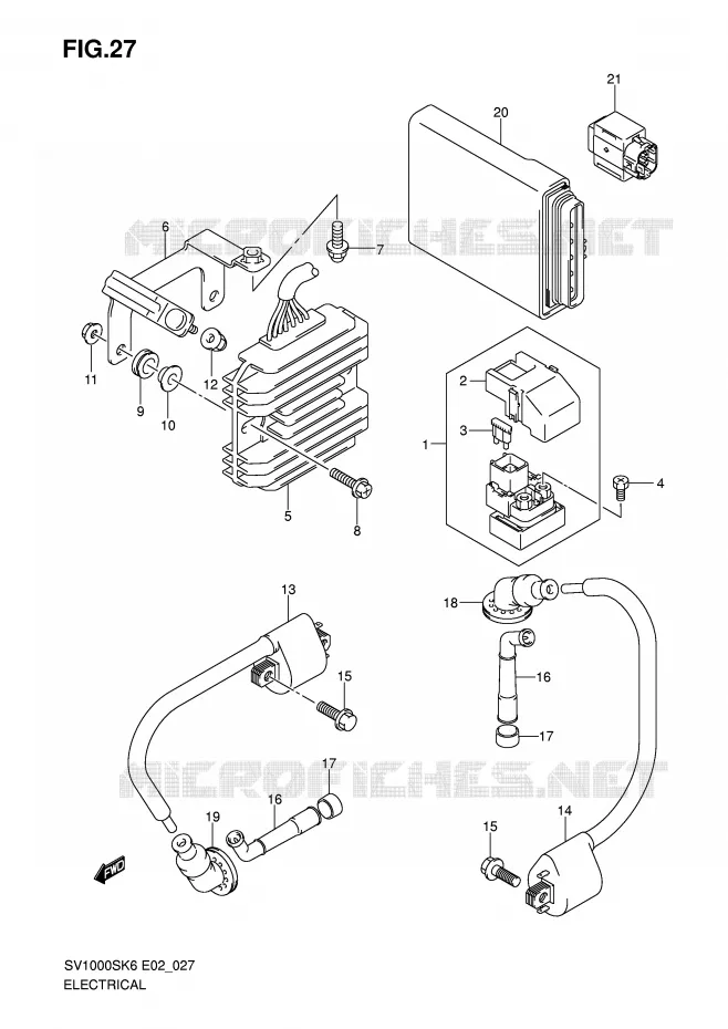 ELEKTRISCH (SV1000S/S1/S2) Suzuki MOTO 1000 SV 2006  SV1000K6(E2)