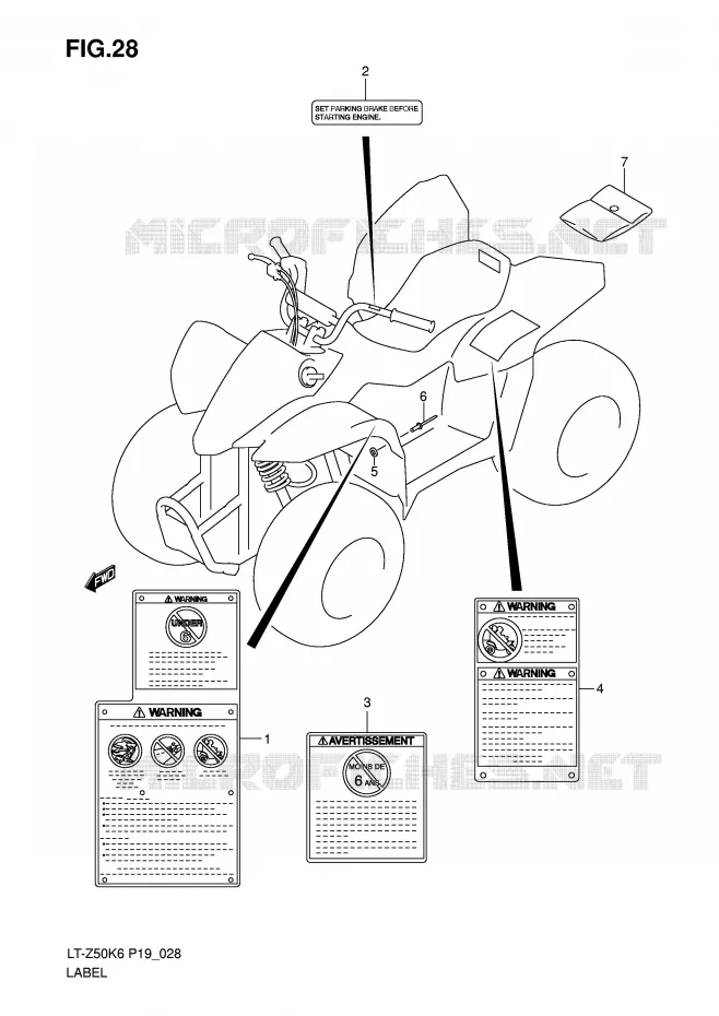 ETIKET Suzuki QUAD 50 QUADSPORT 2012  LT-Z50L0(P19)