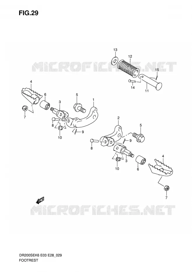 FOOTREST Suzuki MOTO 200 DR 2010  DR200SEL0(E3/E28)