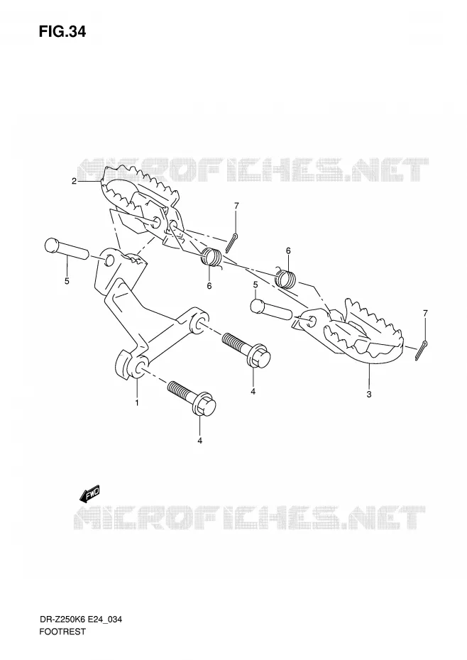 FOOTREST Suzuki MOTO 250 DR-Z 2007  DR-Z250K7(E24)