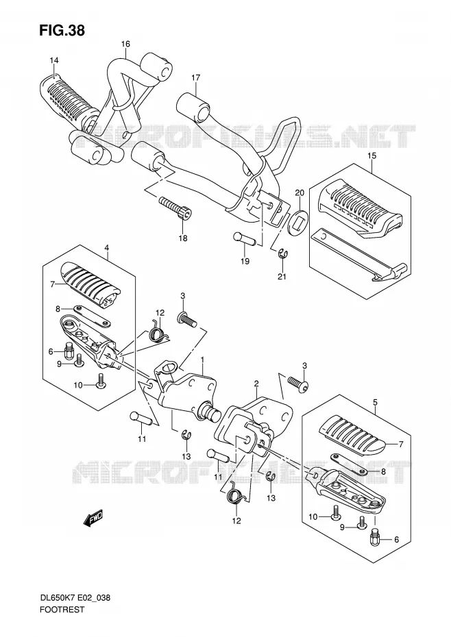 FOOTREST Suzuki MOTO 650 V-STROM 2009  DL650UEK9(E2)