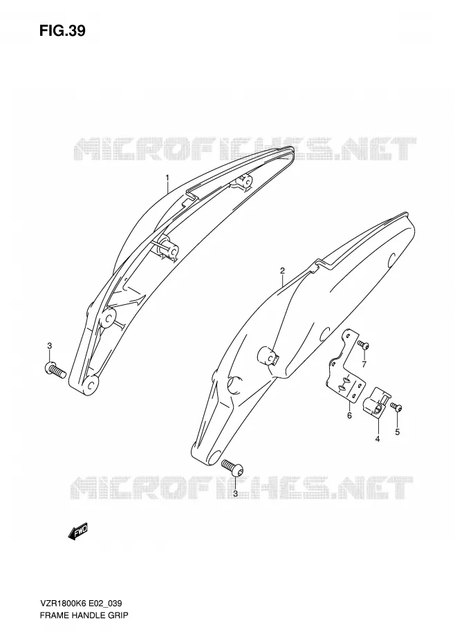 FRAME HANDGREEP (MODEL K6/K7) Suzuki MOTO 1800 INTRUDER 2010  VZR1800UFL0(E2)