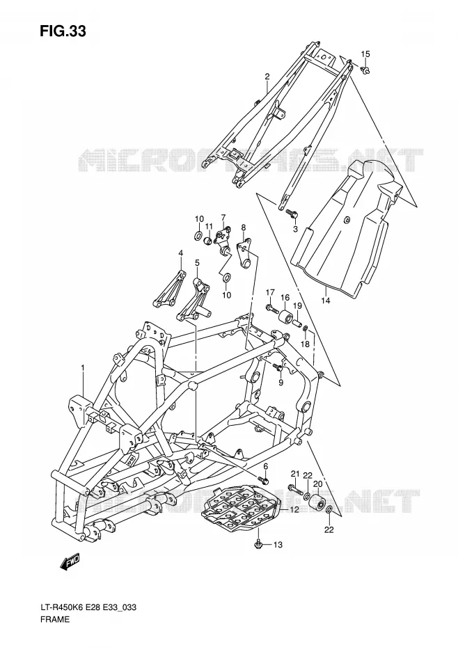 FRAME (MODEL K6/K7/K8) Suzuki QUAD 450 QUADRACER 2008  LT-R450ZK8(E28/E33)