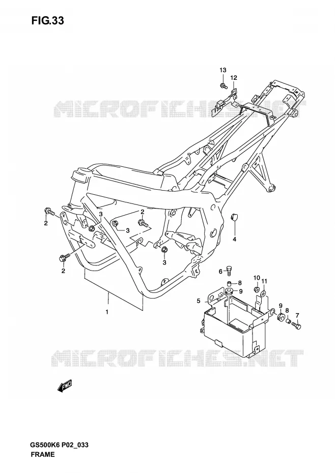 FRAME (MODELE K3) Suzuki MOTO 500 GS-E 2006  GS500K6(P19)
