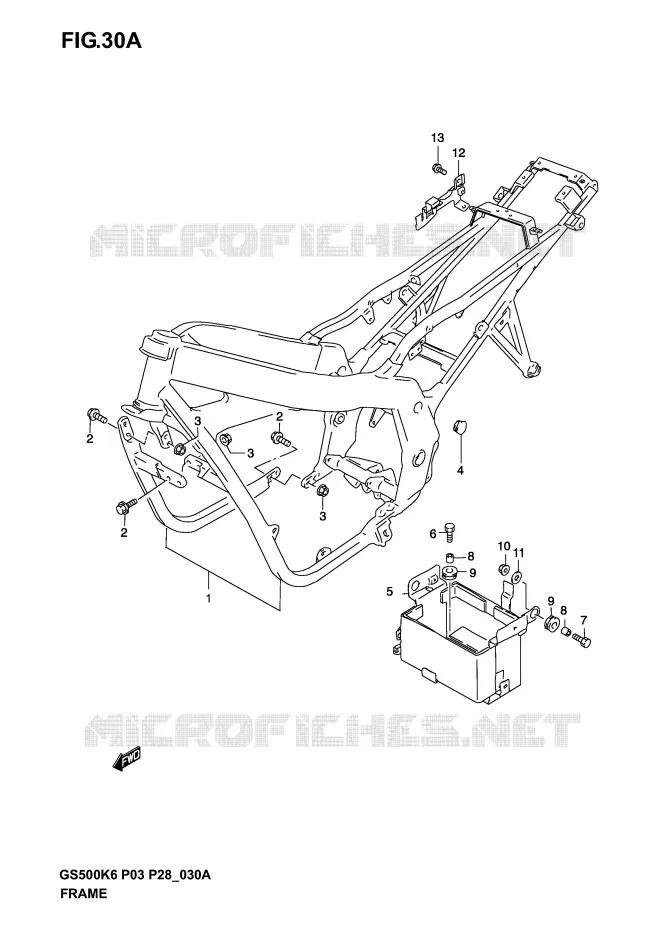 FRAME (MODELE K4/K5/K6) Suzuki MOTO 500 GS-E 2005  GS500K5(P3)