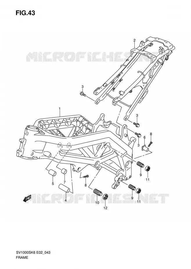 FRAME Suzuki MOTO 1000 SV 2007  SV1000S2K7(E2)