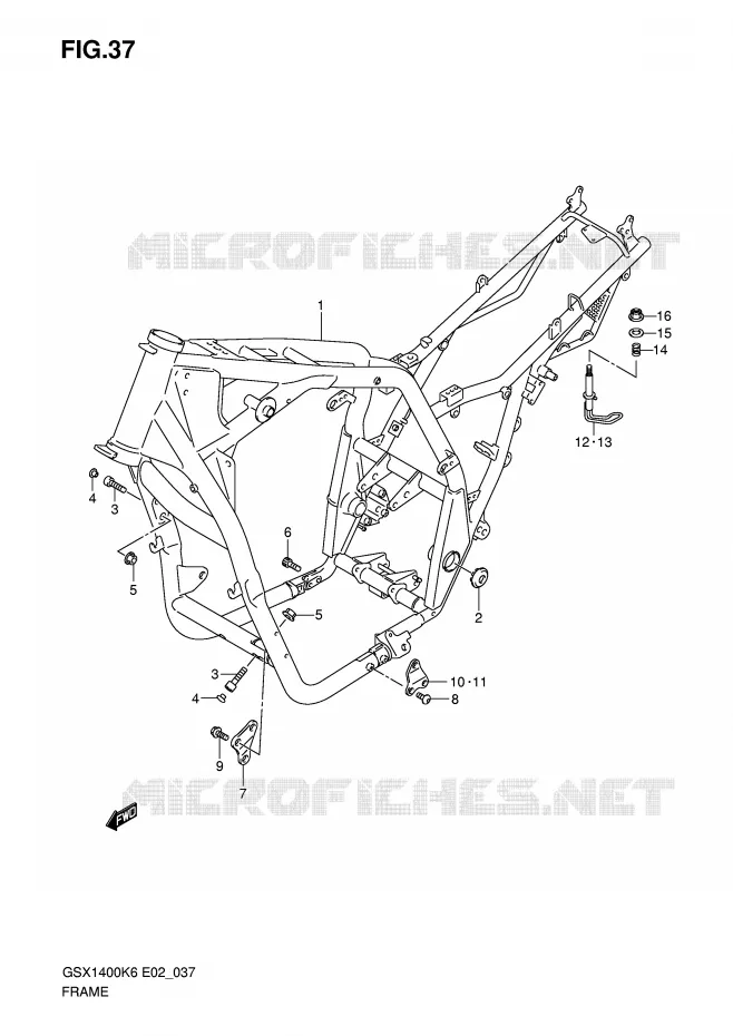 FRAME Suzuki MOTO 1400 GSX 2006  GSX1400U1K6(E2)