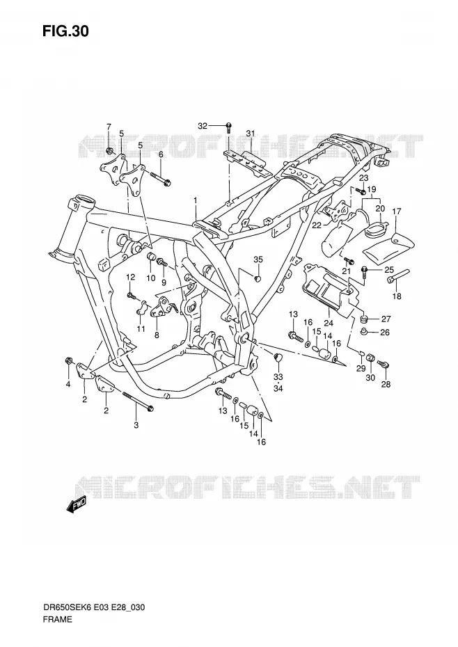 FRAME Suzuki MOTO 650 DR 2008  DR650SEK8(E3/E28)