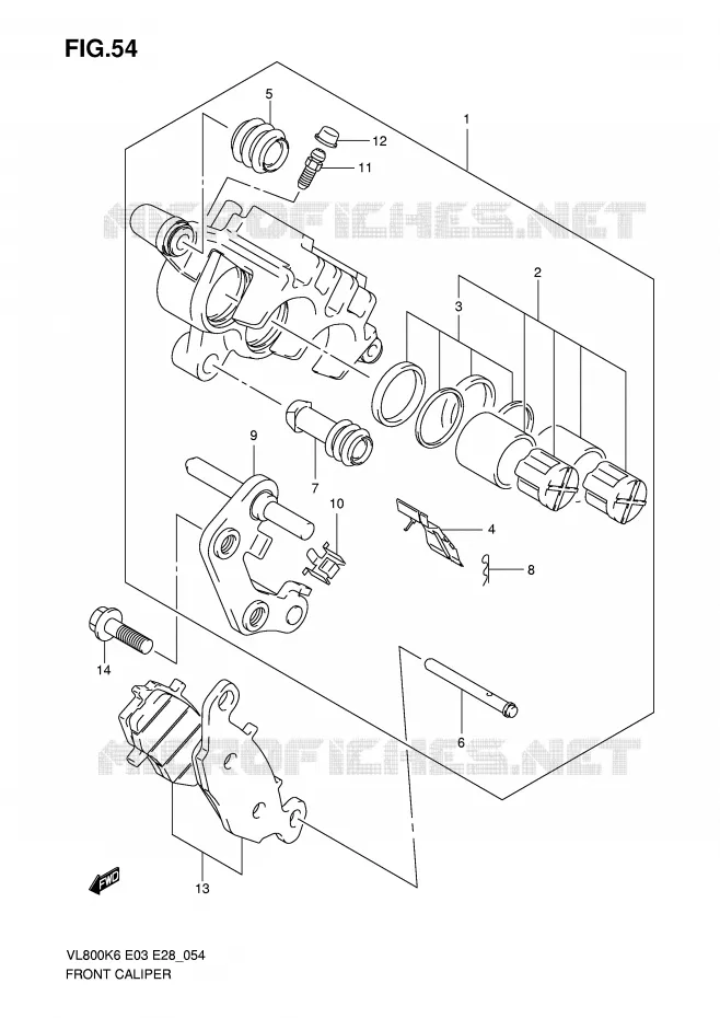 FRONT CALIPER Suzuki MOTO 800 VOLUSIA 2010  VL800CL0(E3/E28)