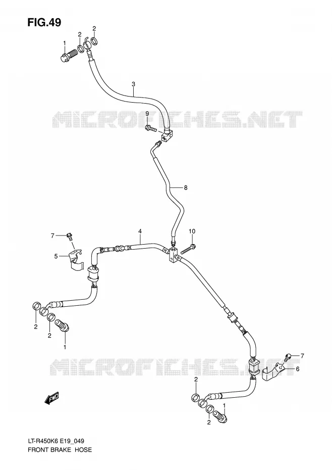 FRONT REMSLANG Suzuki QUAD 450 QUADRACER 2009  LT-R450ZK9(E19)