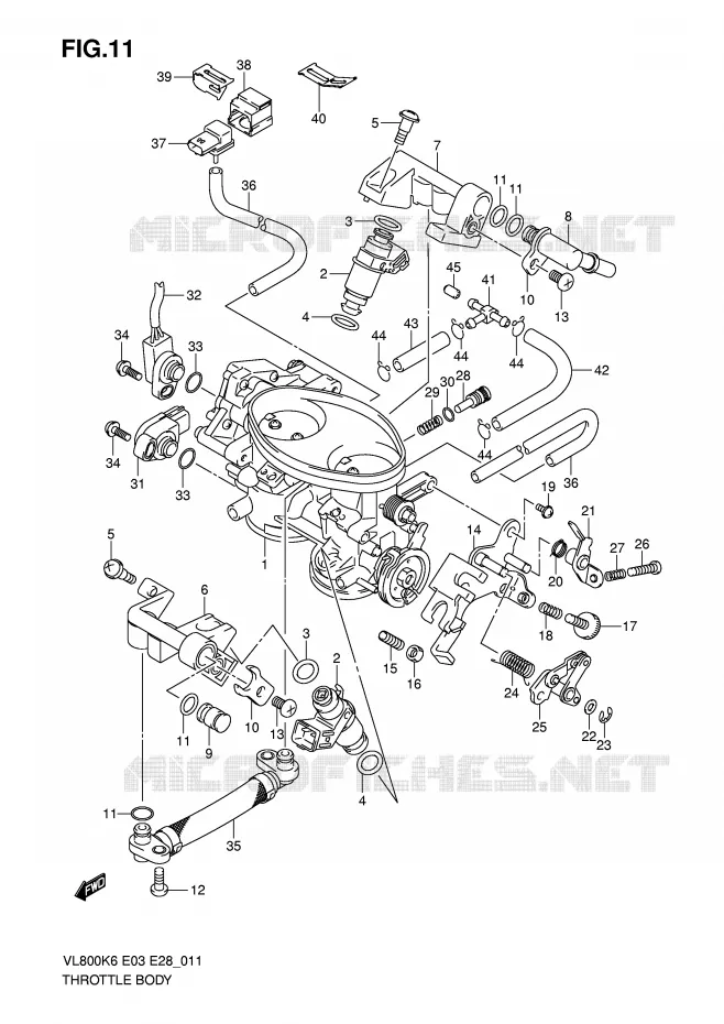 GASKLEPHUIS (MODEL K6/K7/K8) Suzuki MOTO 800 INTRUDER 2010  VL800TL0(E3/E28)