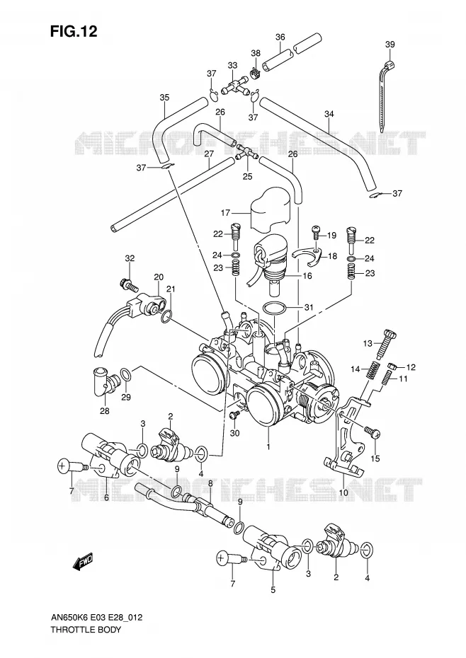 GASKLEPHUIS (MODEL K6) Suzuki SCOOTER 650 BURGMAN 2009  AN650AK9(E3/E28)