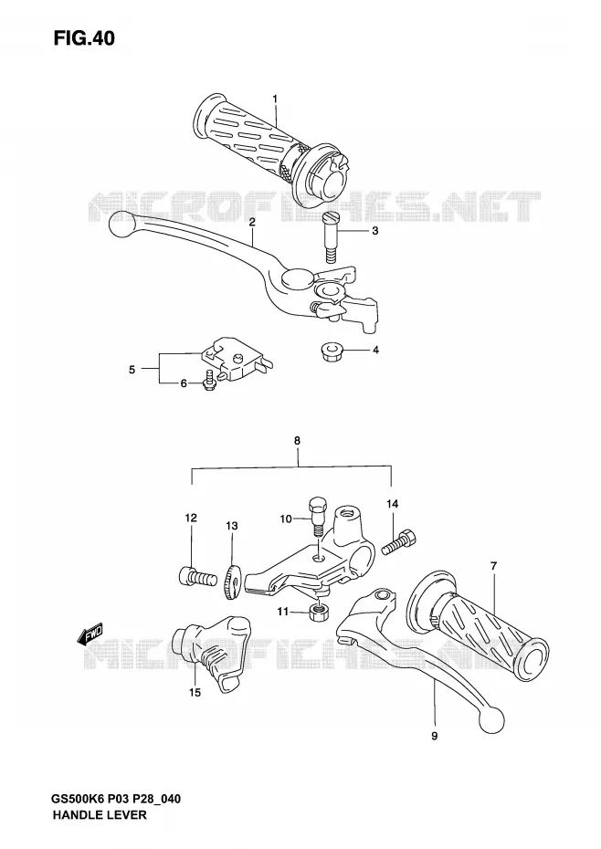 HANDGRIPS - LEVERS Suzuki MOTO 500 GS-F 2004  GS500FK4(P3)