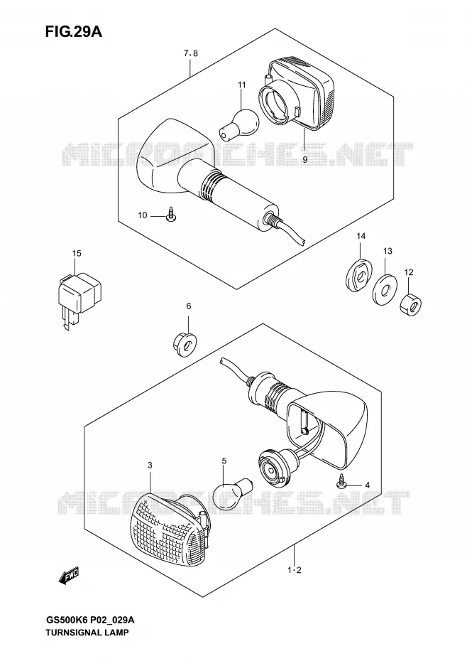 INDICATOREN (GS500K4/K5/K6/UK4/K5/K6) Suzuki MOTO 500 GS-F 2005  GS500FK5(P19)