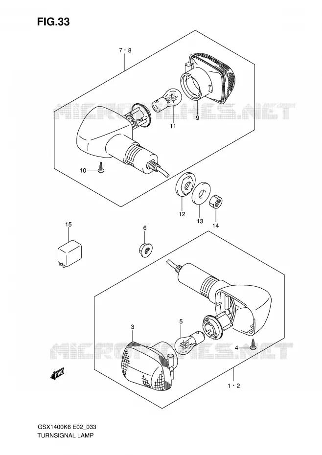 INDICATOREN (GSX1400K6/K7/ZK7 E24) Suzuki MOTO 1400 GSX 2007  GSX1400K7(E2)