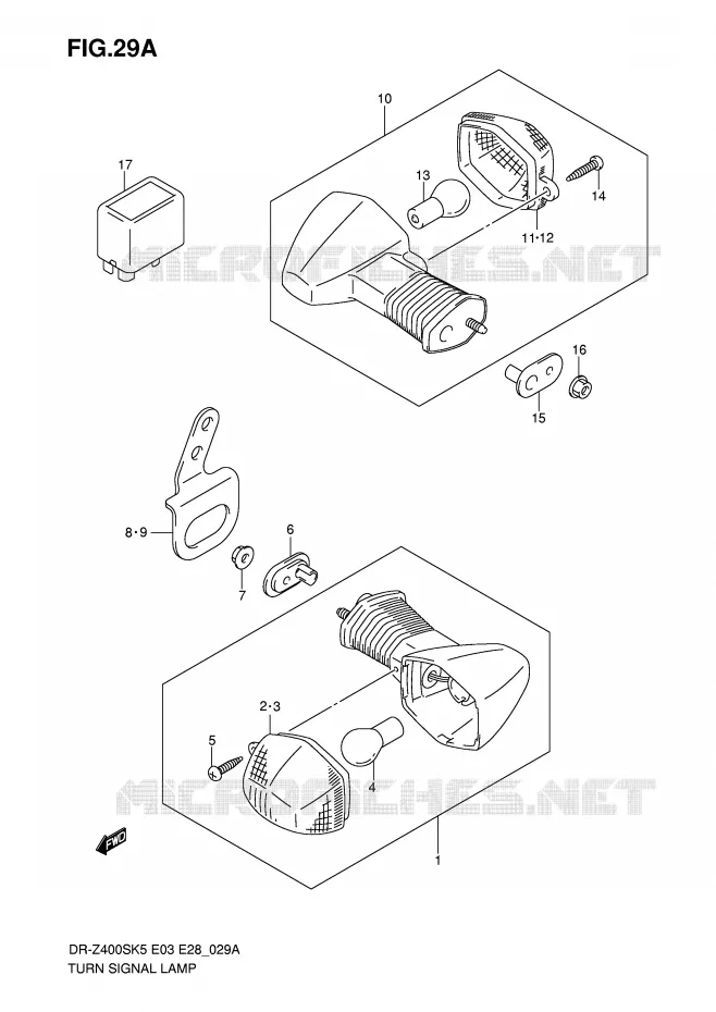 INDICATOREN (MODEL K6/K7/K8) Suzuki MOTO 400 DR-Z 2008  DR-Z400SK8(E3/E28)
