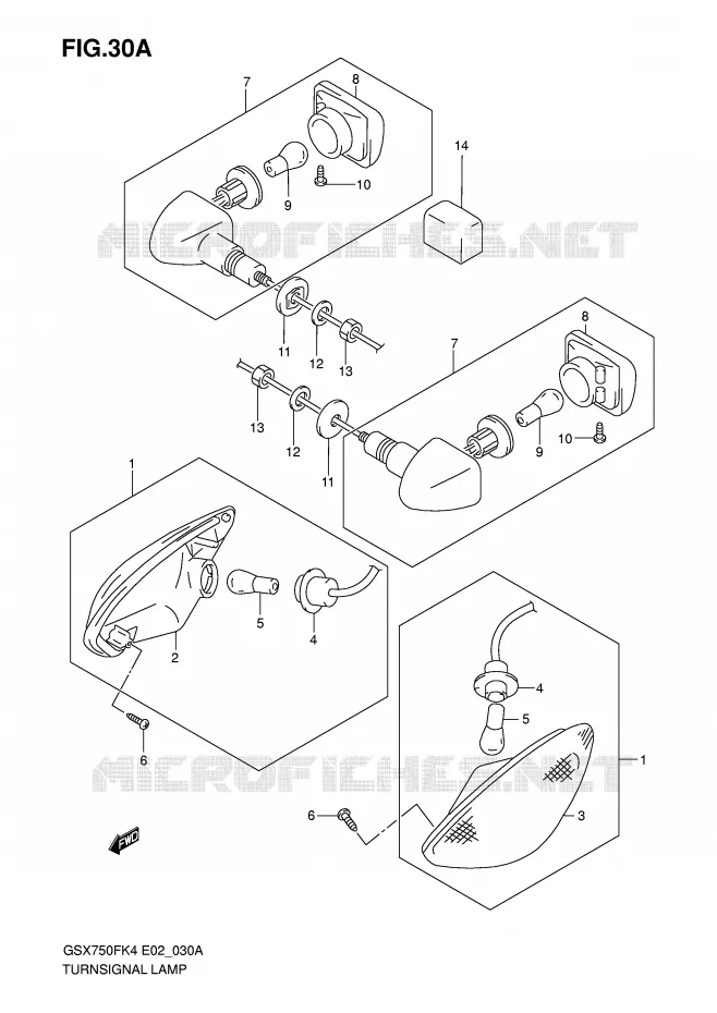 INDICATOREN (MODELE K6) Suzuki MOTO 750 GSX-F 2004  GSX750FK4(E2)