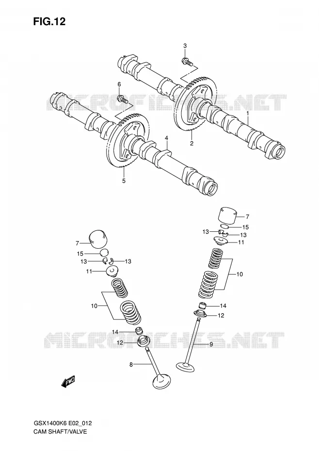 NOKKENAS - VALVES Suzuki MOTO 1400 GSX 2006  GSX1400K6(E2)