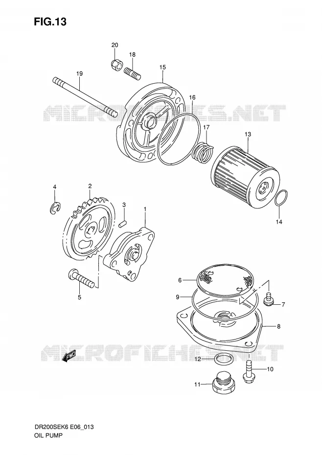 OLIEPOMP Suzuki MOTO 200 DR 2010  DR200SEL0(E6)