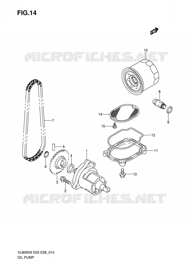OLIEPOMP Suzuki MOTO 800 VOLUSIA 2007  VL800TK7(E3/E28)