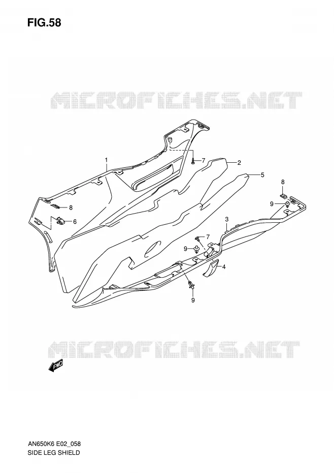 ONDERAANKLEDING (MODELE K6) Suzuki SCOOTER 650 BURGMAN 2007  AN650K7(E2)